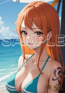 Z4717 ナミ ONE PIECE ワンピース A4 同人 イラスト 美少女 美女 下着 水着 コスプレ Anime アニメ ポスター セクシー エロ acg