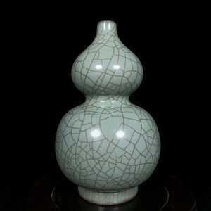 ◆古寳堂◆宋 官窯 ひょうたん瓶 古陶瓷品 極細工 古置物 古擺件 中国古美術 時代物 古董品