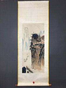 ◆古寳堂◆真作・中国書画『近現代画家呉湖帆・山水画・三尺中堂画・宣紙』肉筆紙本・掛け軸・書画立軸・中国美術・コレクター必見