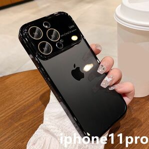 iphone11proケース カーバー TPU　指紋防止耐衝撃ブラック1