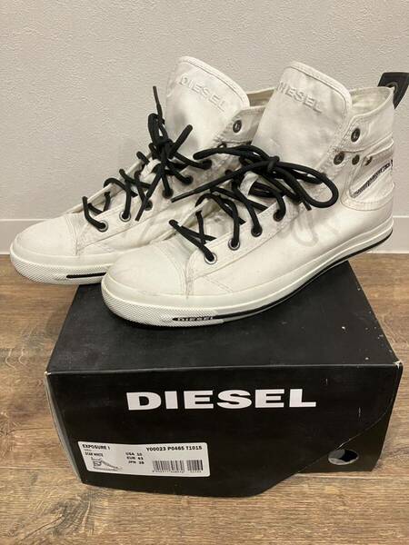 ディーゼル DIESEL ハイカット スニーカー ホワイト 白 WHITE US10 28cm