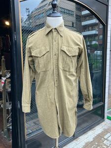 イギリス古着 イギリス軍　1950s ウールシャツ　UKミリタリー　wool shirt シャツ　W.M.M MV998