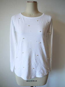 LOLITAS&Lrolitas and ro Roth long sleeve cut and sewn pearl embroidery white 40