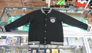 中古 VAN CLUB/ヴァンクラブ ブルゾン ジャケット スウェットスタジャン ブラック アーチロゴ USA COTTON サイズLL