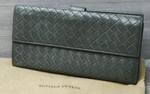 ボッテガヴェネタ 二つ折り 長財布 グレー BOTTEGA VENETA 三つ折り