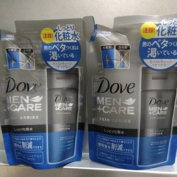 新品　未使用　Dove MEN + CARE ダヴメン+ケア　モイスチャー　化粧水　しっとり　詰め替え　2袋　セット　まとめ売り