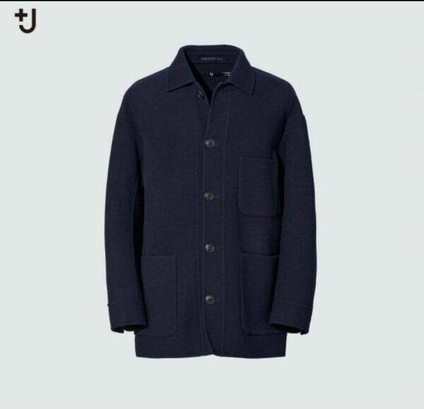 UNIQLO +J ウールブレンドオーバーサイズシャツジャケット　ネイビーXL ジルサンダー　Pコート　アウター　ブルゾン