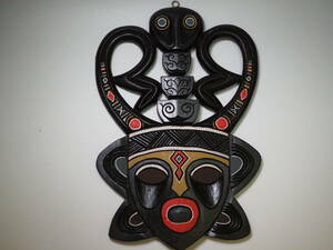 木彫り　仮面　お面　木製　アフリカ　民族面　海外購入