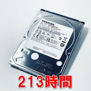 【HDD 2TB】TOSHIBA 2.5インチ 9.5ｍｍ ハードディスク 使用時間213時間　[21MT2000HD168]