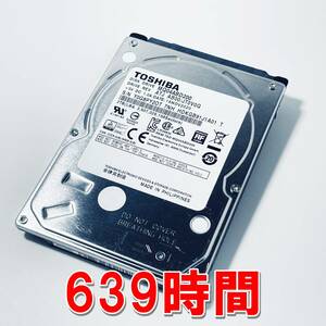 【HDD 2TB】TOSHIBA 2.5インチ 9.5ｍｍ ハードディスク 使用時間639時間　[Y2OT2000HD169]