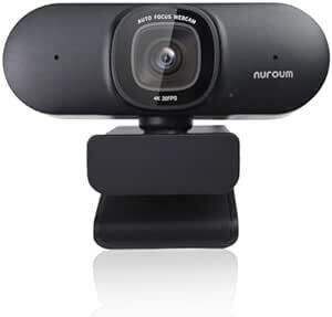 Nuroum Webカメラ 4K ウェブカメラ 60fps ノイズキャンセリングマイク付き オートフォーカス 自動画角調整機能付き