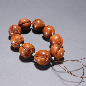  ▽鴻▽清・橄欖核彫・寿桃手串 時代物 中国古美術 骨董品