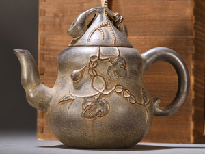 v.v Kiyoshi *... made .* purple sand small teapot *.. purple sand tea . era thing China old fine art antique goods 