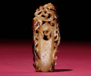  ▽鴻▽漢・和田玉・高古玉彫・鶏心佩 時代物 中国古美術 骨董品
