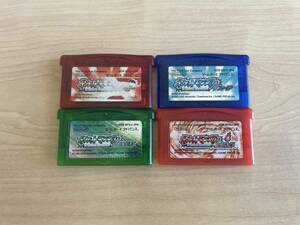 [5-1] Game Boy Advance soft Pokemon Pocket Monster emerald ruby sapphire fire red 4 pcs set Junk 