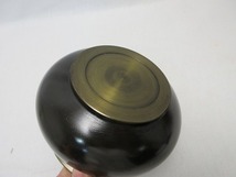 J04065 【 美品 茶道具 唐銅製 建水 エフゴ形 直12cm 箱無 】 検) 銅製 茶器 茶事 茶会 茶こぼし 餌畚形 金属工芸 レトロ ⅰ_画像10