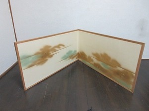 J04920 【 美品 茶道具 桐縁 風炉先屏風 紙箱 】 検) 茶室道具 炉風炉兼用 間仕切り 衝立 結界 和家具 茶道 茶器 パーテーション ⅴ