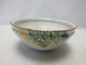 J04071 【 ほぼ未使用 茶道具 金彩花絵 茶碗 陶印 作者不明 箱無 】 検) 作家物 茶懐石 茶事 茶会 おもてなし 来客 お点前 茶器 茶の湯 ⅰ