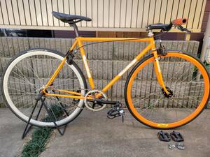 NJS GANWELL FRブレーキ付完成車公道OK ライザーバー クロモリ Cr-Mo ピストバイク KEIRIN 競輪 ホリゾンタル ガンウェル カイセイ KAISEI