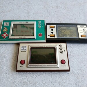  Showa Retro GAME&WATCH Game & Watch Gakken Mini game machine nintendo pala Shute Donkey Kong searchlight together set 