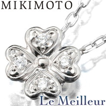 ミキモト クローバー デザインネックレス ダイヤモンド ホワイトゴールドK18 MIKIMOTO 中古 プレラブド 返品OK『5％OFFクーポン対象』_画像1