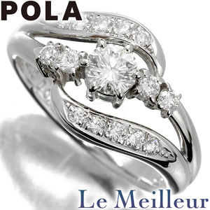 ポーラ パヴェ リング 指輪 ダイヤモンド 0.52ct Pt900 12号 POLA 中古 プレラブド 返品OK『5％OFFクーポン対象』