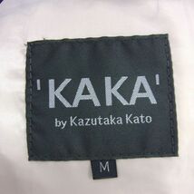 ●KAKA KAZUTAKA KATO カズタカカトウ レザー ジャケット ブレザー テーラード ベージュ メンズ Mサイズ 牛革 正規品 1円スタート_画像9
