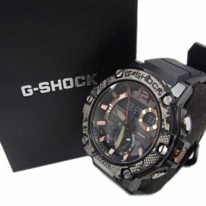 美品 定価6万1600円●G-SHOCK 腕時計 ウォッチ WILDLIFE PROMISING CASIO Gショック GST-B100 G-STEEL パイソン ニシキヘビ メンズ 黒色