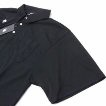 新品●DESCENTE デサント ポロ シャツ 半袖 ゴルフ ドライ ブラック ロゴ刺繍 メンズ 大きいサイズ XO 正規品 未使用 1円スタート_画像5