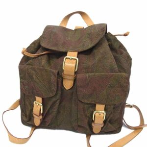 *ETRO Etro rucksack Mini rucksack bag Day Pack peiz Lee pattern leather nylon lady's regular goods 1 jpy start 