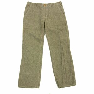 ◆Johnbull ジョンブル 麻混 ストレートパンツ メンズ　春夏物 1円スタート