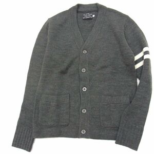 美品☆DELUXE CLOTHING デラックスクロージング ウール混 ニット カーディガン メンズ グレー