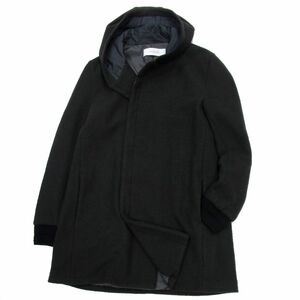 美品 定価4万円■CURLY フードウールコート FROSTED HOOD COAT 秋冬物 メンズ カーリー