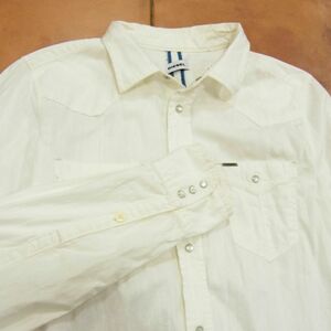 *DIESEL Western long sleeve shirt eggshell white Logo plate diesel popular model men's 1 jpy start 