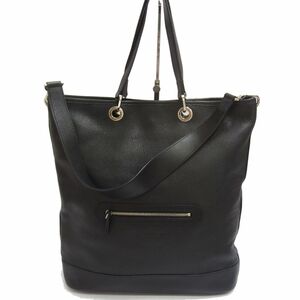  beautiful goods *LONGCHAMP Long Champ leather tote bag handbag 2WAY shoulder .. shoulder original leather lady's black 1 jpy start 