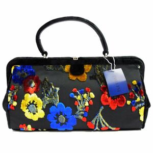 新品◆POLLINI ポリーニ ハンドバッグ 花柄 ベロア イタリア製 レディース 1円スタート