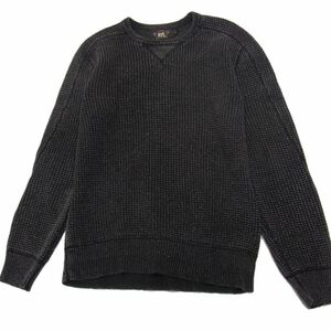 美品 定価36,000円◇RRL ダブルアールエル 前Ｖ インディゴ染め ワッフルニット セーター メンズ ラルフローレン 著名人多数愛用