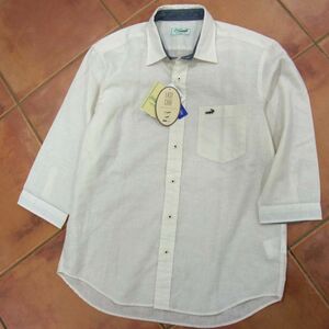  новый товар *Crocodile крокодил linen Blend 7 минут рукав рубашка мужской лен .. вода скорость .M 1 иен старт 