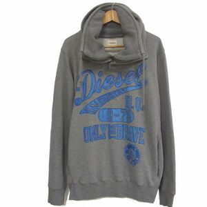 ☆DIESEL ディーゼル スウェット トレーナー プリント レイヤード グレー 大きめサイズ XL