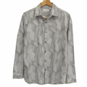  beautiful goods *CalvinKlein Calvin Klein long sleeve shirt total pattern men's spring thing L 1 jpy start 