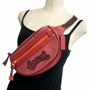  ultimate beautiful goods *COACH F76649 waist bag belt bag one shoulder body bag Coach lady's 1 jpy start 