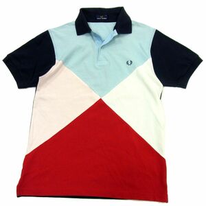 ■FRED PERRY フレッドペリー 半袖ポロシャツ 月桂樹刺繍 鹿の子素材 メンズ 1円スタート