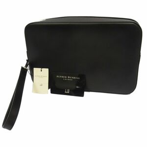  new goods *dunhill LW9010A second bag with strap clutch bag Dunhill London line black guarantee card 1 jpy start 