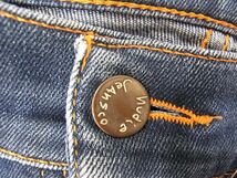 ☆nudie jeans ヌーディージーンズ デニムパンツ ストレッチ ジーンズ 革パッチ Thin Finn ジップフライ イタリア製_画像5