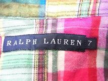 ◆RALPH LAUREN ラルフローレン 長袖 パッチワーク チェック シャツ ボタンダウン ポニー刺繍 レディース_画像5