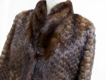 高級毛皮◇NOUVELLE ヌーベル シェブロンカット ミンクコート MINK FUR 毛艶 毛並 皮質 良好 13号 レディース_画像2