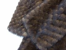 高級毛皮◇NOUVELLE ヌーベル シェブロンカット ミンクコート MINK FUR 毛艶 毛並 皮質 良好 13号 レディース_画像5