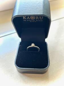  as good as new *KAORU Star dust ring 12 number K10 green Gold ring accessory jewelry * guarantee equipped 