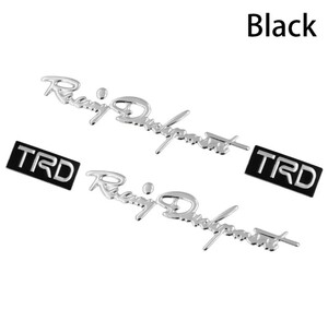 TRD メッキ調ステッカー 2P【黒】プリウス クラウン ハリアー アルファード アクア ヤリスクロス ライズ RAV4 86 カムリ C-HR bB プラド