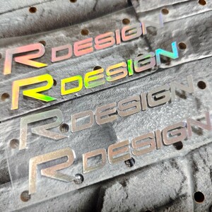  R DESIGN ホログラムステッカー レインボー 4P■ボルボ Rデザイン V40 V60 XC60 XC90 V70 V90 S60 XC40 240ワゴン V50 XC70 C70 C30 240